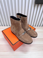 HM 25s Kelsy Ankle Boot Coffee Brown Suede 466591
