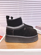 UGG Tazz Platform Boots Black Frabic Suede 512865