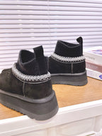 UGG Tazz Platform Boots Black Frabic Suede 512865