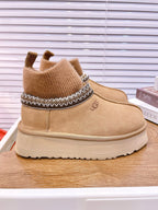 UGG Tazz Platform Boots Light Brown Frabic Suede 512867