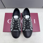 GG Tennis 1977 Sneakers Black White Canvas Leather 788205