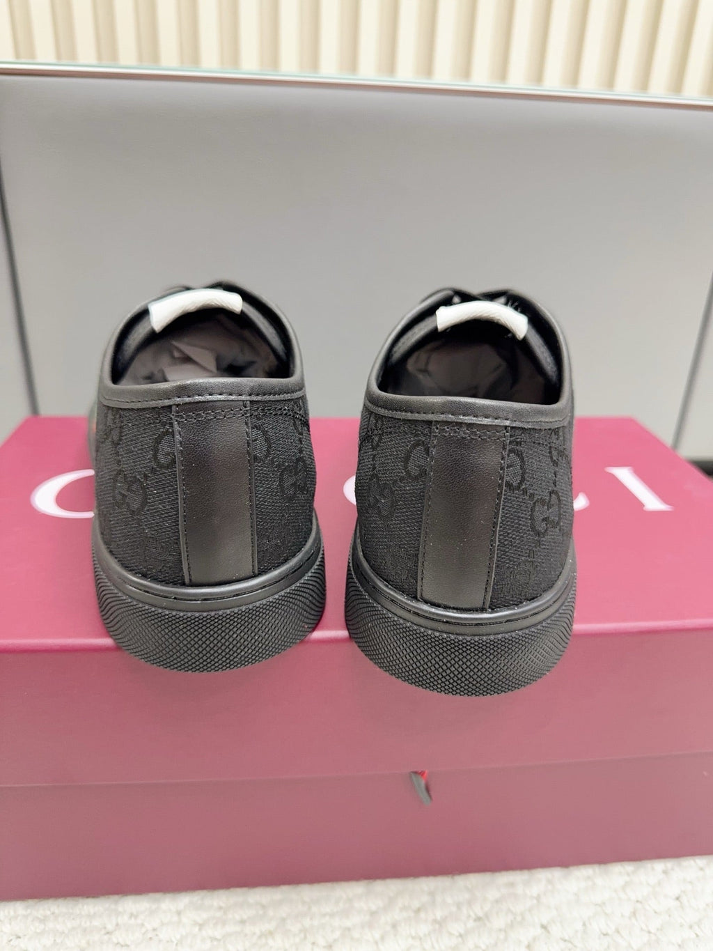 GG Tennis 1977 Sneakers Black Canvas Leather 788207