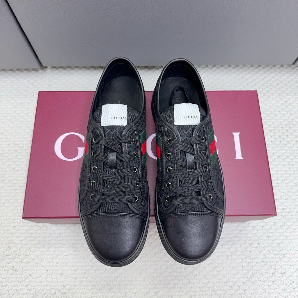 GG Tennis 1977 Sneakers Black Canvas Leather 788207