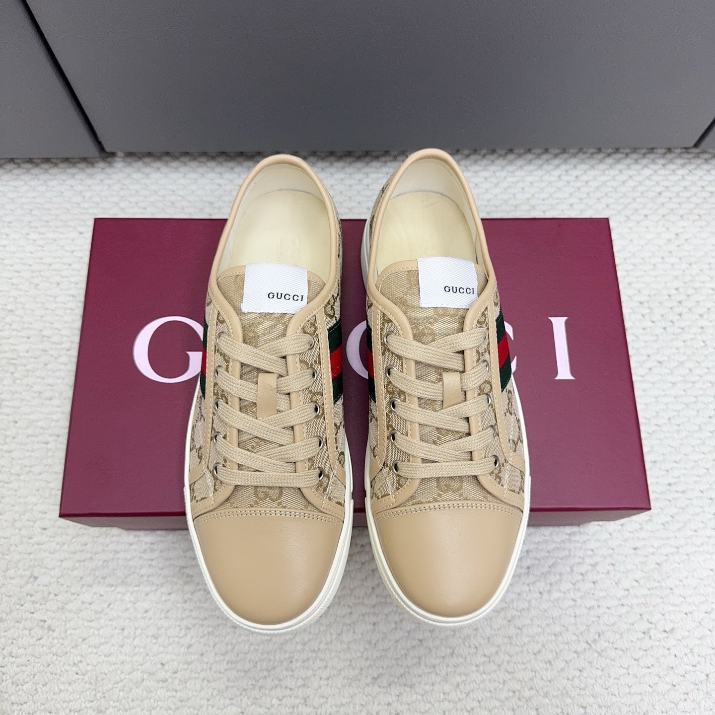 GG Tennis 1977 Sneakers Beige Canvas Leather 788209