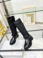 D-Major Boot In Black Stretch Wool And Lambskin 107721
