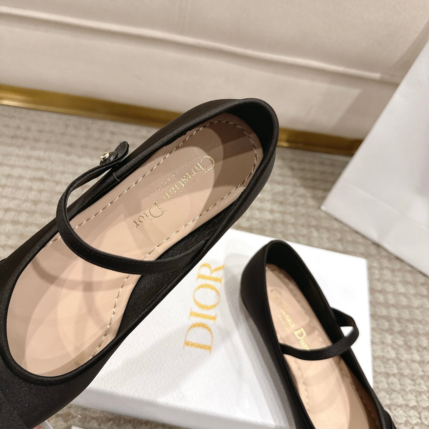 CD Lovely-D Raso Nero Ballerina Black Sheepskin 502333