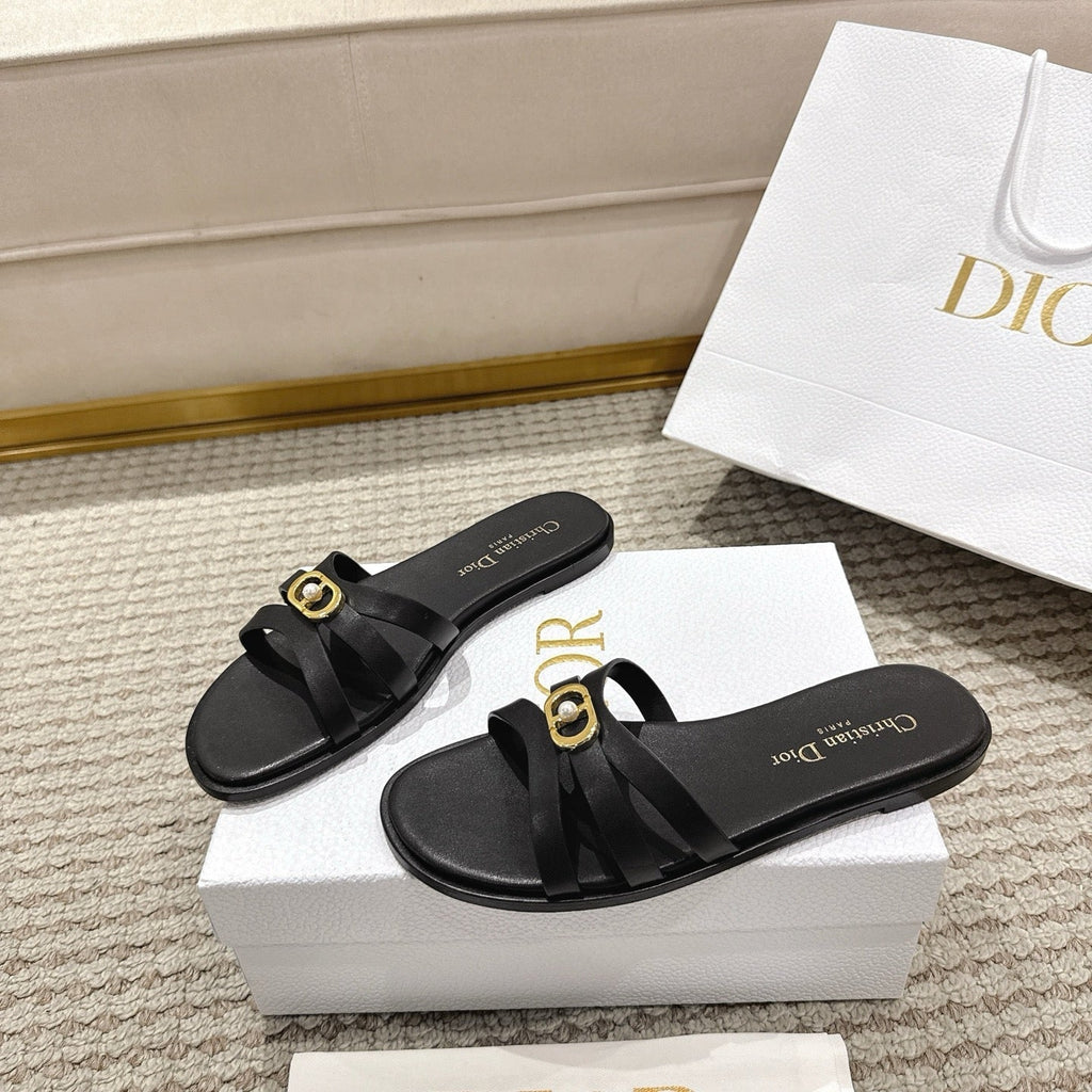 CD 30M Slide Black Calfskin 543741