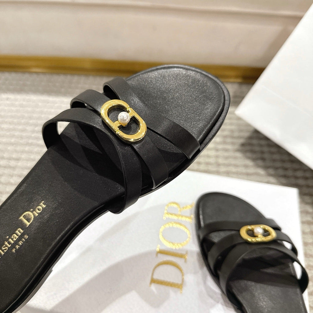 CD 30M Slide Black Calfskin 543741
