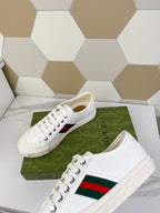 GG JULIO SNEAKER WITH WEB WHITE CANVAS