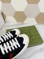 GG JULIO SNEAKER WITH WEB BLACK CANVAS