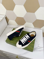 GG JULIO SNEAKER WITH WEB BLACK CANVAS
