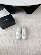 CC Low Sneaker 35mm White Wrinkled Cowhide