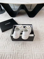 CC Low Sneaker 35mm White Wrinkled Cowhide