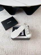 CC Low Sneaker 35mm White Grey Textile Fabric And Lambskin