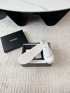 CC Low Sneaker 35mm White Textile Fabric And Lambskin
