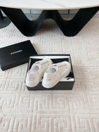 CC Low Sneaker 35mm White Textile Fabric And Lambskin