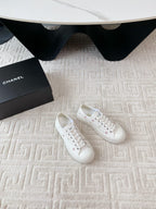 CC Low Sneaker 35mm White Textile Fabric And Lambskin