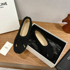 Celine 25 Ballet Flat Black Blend Knitted Wool 541479