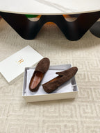 The Row 2025 Tipi Loafer Dark Brown Suede 541526