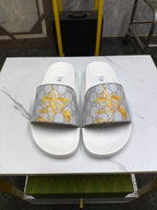 GG Men's Slide White Grey Sheepskin 535388