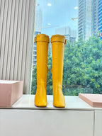 Miu Boots With Buckle Yellow Nappa Leather 506634