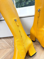 Miu Boots With Buckle Yellow Nappa Leather 506634