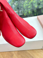 Miu Boots With Buckle Red Nappa Leather 506636