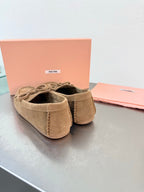 Miu Logo Loafer Khahi Suede 693517
