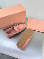 Miu Logo Loafer Pink Suede 693518