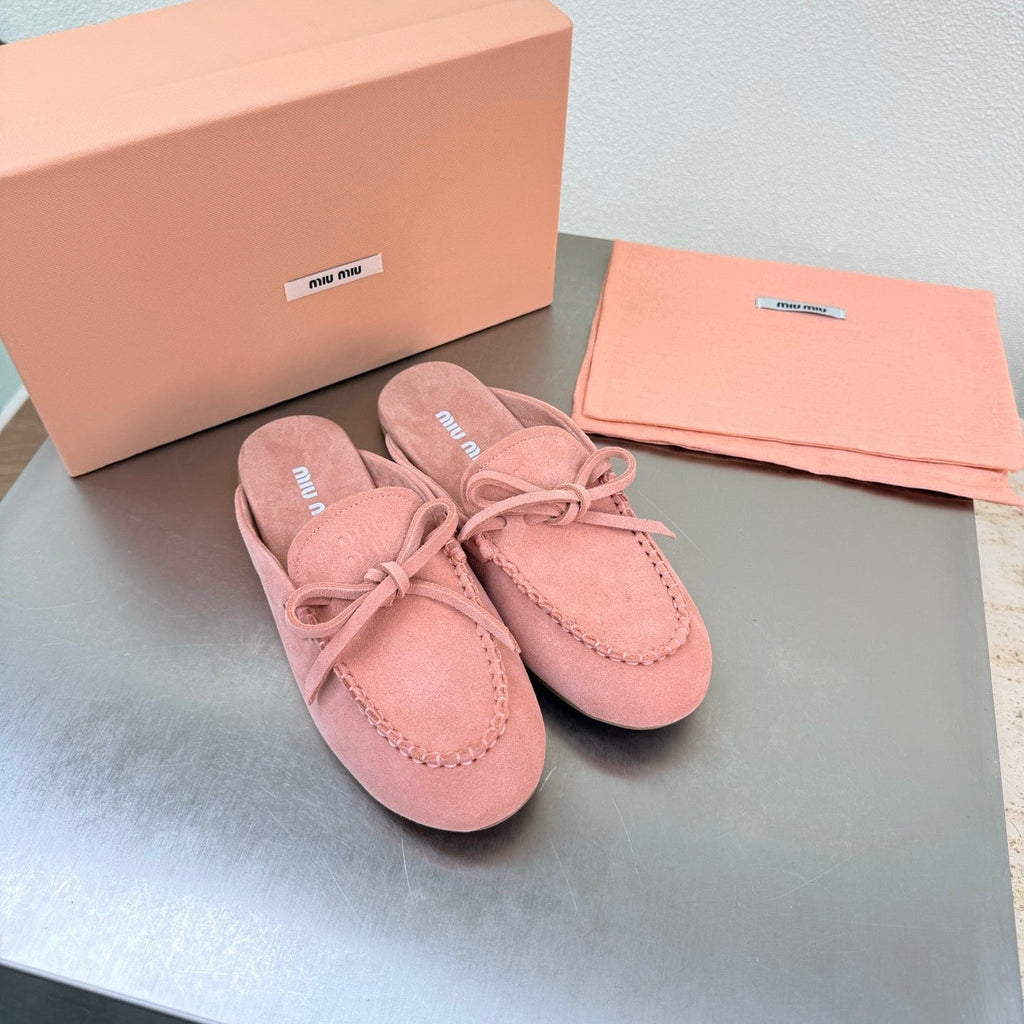 Miu Logo Mule Pink Suede 693521