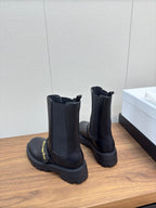 CD D-Quest Ankle Boot 40mm In Plain Black Calfskin 112933