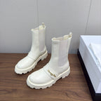 CD D-Quest Ankle Boot 40mm In White Calfskin 112935