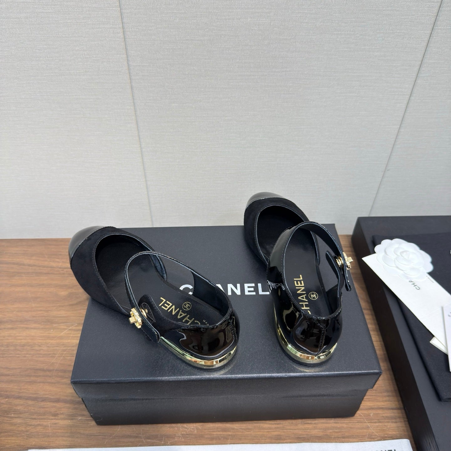 CC Ballerina Flats Black Calfskin 429731