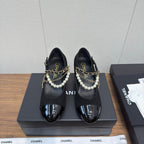 Chanel 25 Mary Jane Ankle Chain Pump Black Suede Cowhide 465599