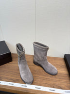 Chanel 25 Boot Grey Suede