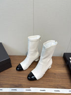 CC 25B Double C Giant Pearl Ankle Boots 50mm White Sheepskin 465703
