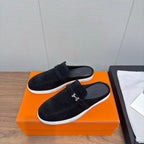 HM 25s Like Mule Charcoal Blue Suede Rubber 465662