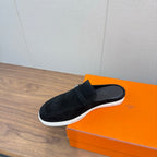 HM 25s Like Mule Charcoal Blue Suede Rubber 465662