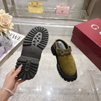 GG 2025 Horsebit Dark Green mix Black Suede Sheepskin 416544