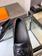 HM Men's Loafer Black Cowhide 555507