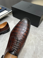 CD Timeless Derby Men’s Loafer Brown Crocodile-Embossed Pattern