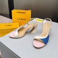 Fendi 26s Arco 9cm Pink Blue Cotton Cowhide 675968