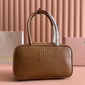 Miu Beau Top-Handle Bag 29 Brown Leather 239692
