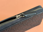 Gucci Zipper Wallet Black Embossed 248406
