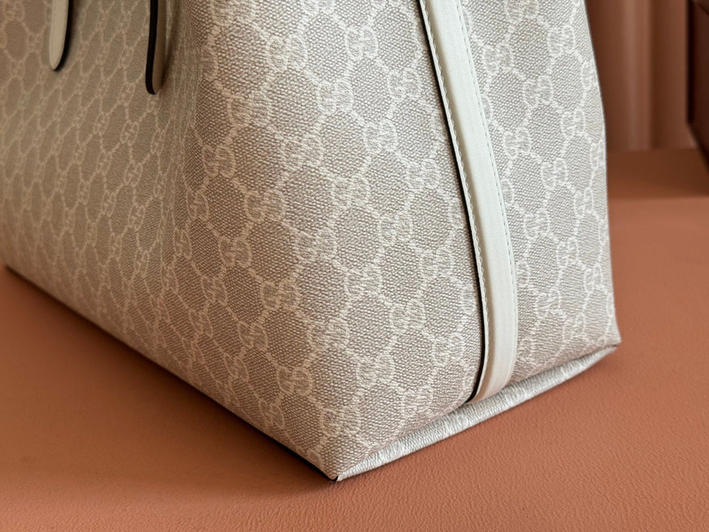 Gucci Ophidia 38cm Bag Beige White Canvas 244550