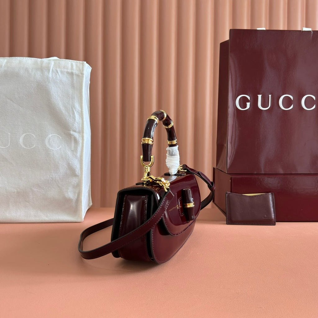 Gucci Bamboo Diva Bag Rosso Ancora Red Leather 255008