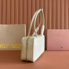 Miu Beau Medium Top-Handle Bag 29cm White Smooth Cowhide
