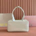 Miu Beau Medium Top-Handle Bag 29cm White Smooth Cowhide