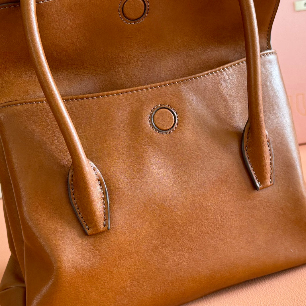 Miu Solitaire Bag 25 Brown Calfskin