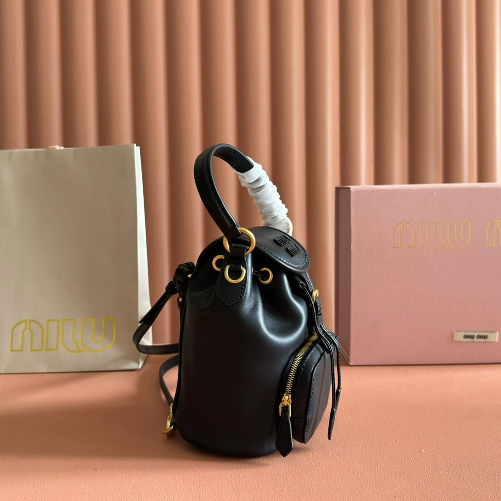 Miu MIni Backpack Black Leather 273202